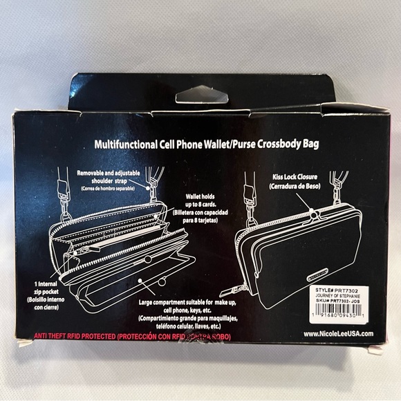 Nicole Lee Signature Kiss Lock Crossbody Wallet-Journey of Stephanie-RFID-NWT - Picture 4 of 9